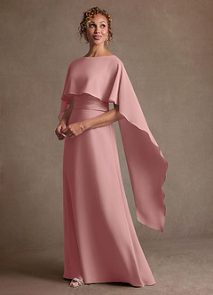 Azazie Marilla Mère de la mariée Robes Robe Trapèze en Mousseline de soie Plissé Rose Poussiéreuse image5