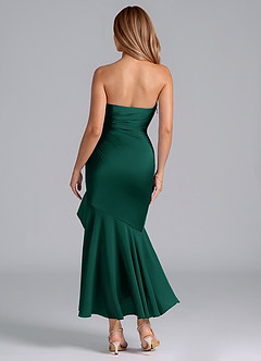 Azazie Danie Final Sale Emerald Sheath Strapless Chiffon Dress image6