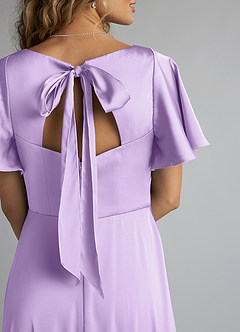 Azazie Kimber Brudtärnklänningar Klänning av A-Line i Stretch Satin Ruched Lila image5