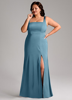 Azazie Frostine Bridesmaid Dresses Bermuda A-Line Bow Stretch Satin Dress image10