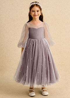 Azazie Trudy Flower Girl Klänningar Klänning Balklänning i Tyll Hjärtformad urringning image6