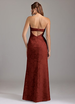 Azazie Leonis Robes de demoiselle d'honneur Robe Fourreau Convertible en Blumen-Burnout Sans bretelle Terracotta image6