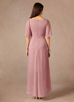 Azazie Pascual Mother of the Bride Dresses Dusty Rose A-Line Pleated Chiffon Dress image4