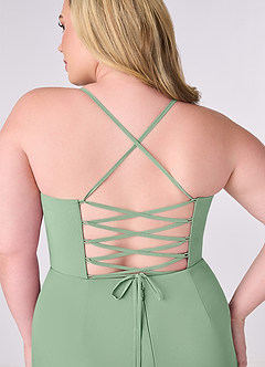 Barbie ♥ Azazie Brautjungfernkleider Etui Korsett Chiffon Kleid Matcha image8