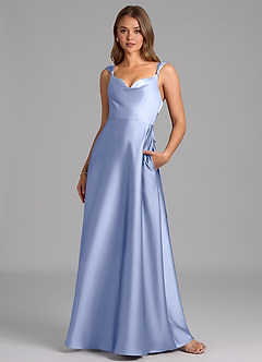 Azazie Beatrice 신부 들러리 드레스 A라인 스윗하트 네크라인 스트레치 새틴 바닥 길이 드레스 image4