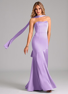 Azazie Shiloh Bridesmaid Dresses Lilac Mermaid Strapless Stretch Satin Convertible Dress image1