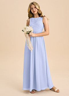 Azazie Skyla Junior A-Linie Plissee Chiffon Kleid Lavendel image5