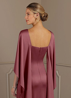 Azazie Eli Mère de la mariée Robes Robe Fourreau en Satin extensible Col de bateau Rose Du Désert image6