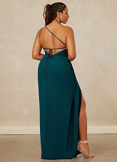 Christian Siriano Bridal for Azazie 1003 Bridesmaid Dresses Pine Sheath One Shoulder Chiffon Dress image9