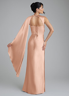Azazie Taj Abiti da Damigella Abito Sirena in Raso Elasticizzato Corsetto Oro Rosa image2