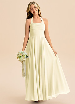 Azazie Kady Junior Lemon Sorbet A-Line Sweetheart Neckline Chiffon Dress image1