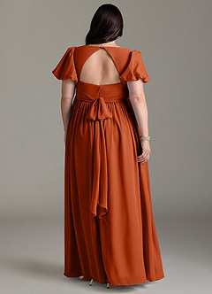Azazie Madisynn Maternity Bridesmaid Dresses Bow Chiffon Floor-Length Dress image6