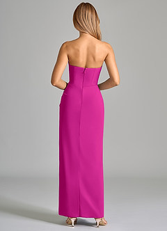 Azazie Anaïs Vestidos de damas de honor Vestido de Fucsia de Gasa de Corte Recto con Sin tirantes image2