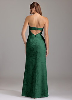 Azazie Leonis Vestidos de damas de honor Vestido Verde Oscuro de Devorado Floral de Corte Recto Convertible con Palabra de honor image6