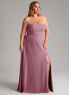 Azazie Wren Bridesmaid Dresses Vintage Mauve A-Line Side Slit Chiffon Convertible Dress image12