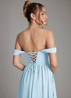Azazie Caterina Bridesmaid Dresses Sky Blue A-Line Corset Chiffon Dress image7