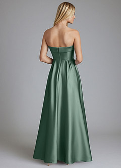 Azazie Lucienne Vestidos de damas de honor Vestido de Eucalipto de Satén Elástico de Corte en A Convertible con Sin tirantes image2
