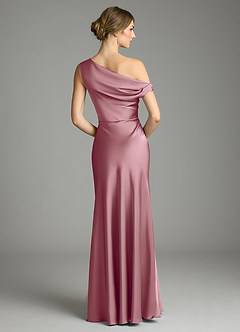 Azazie Emerson Bridesmaid Dresses Vintage Mauve Mermaid Off the Shoulder Stretch Satin Dress image3