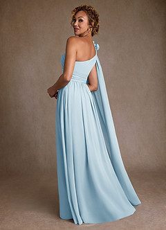 Azazie Lancaster Moeder van de bruid jurken A-Lijn Jurk van Chiffon One-Shoulder Hemelsblauw image2