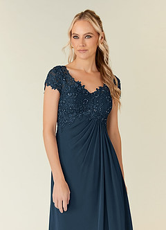 Azazie Jet Final Sale Dusty Blue A-Line Sequins Chiffon Dress image6