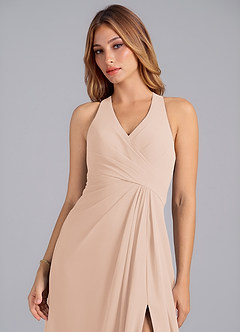 Azazie Dorota Bridesmaid Dresses English Rose A-Line Pleated Chiffon Dress image6