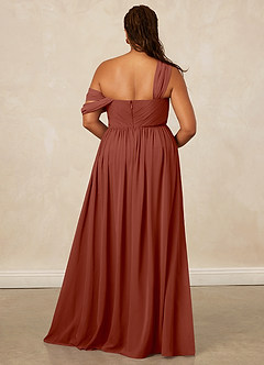 Christian Siriano Bridal for Azazie 1014 Bridesmaid Dresses Auburn A-Line Off the Shoulder Chiffon Dress image17