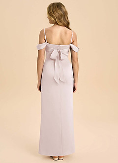 Azazie Saige Junior Robe Fourreau en Satin extensible Épaule décolletée Rose Pâle image2