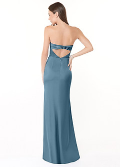 Azazie Leonis Bridesmaid Dresses Bermuda Mermaid Pleated Stretch Satin Convertible Dress image4