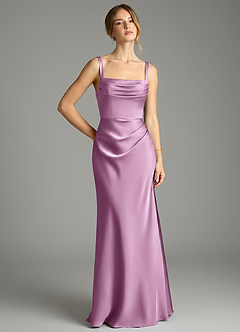 Azazie Alouette Robes de demoiselle d'honneur Robe Sirène en Satin extensible Plissé Glycine image1