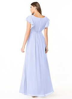 Azazie Daphne Modest Bridesmaid Dresses A-Line Ruffled Chiffon Floor-Length Dress image3