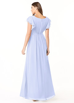 Azazie Daphne Modest Bridesmaid Dresses A-Line Ruffled Chiffon Floor-Length Dress image2