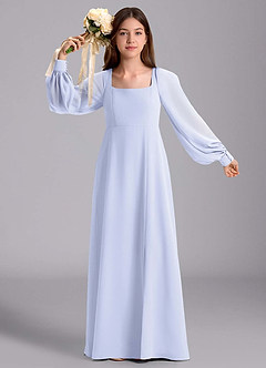 Azazie Bondi Junior Jurk van Chiffon met A-Lijn Blouson Lavendel image5