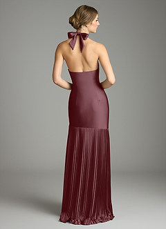 Azazie Nayeli Venta Final Vestido de Sangrado de Satén Elástico de Corte en A con Plisado image2