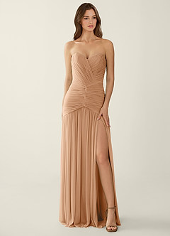 Blairen Naakt Galajurk van mesh met handplooitechniek image5