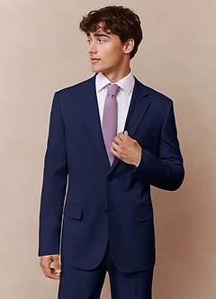 front Savile Blue Wool Blend Suit Jacket