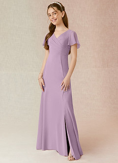 Azazie Induh Junior Wisteria A-Line Ruched Chiffon Dress image1