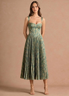 Isonelle Platinum Teal Midi Dress