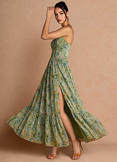 Portia Green Floral Maxi Dress image5