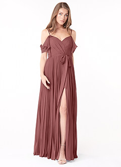 Azazie Lyney Bridesmaid Dresses Amethyst A-Line Off the Shoulder Chiffon Dress image1