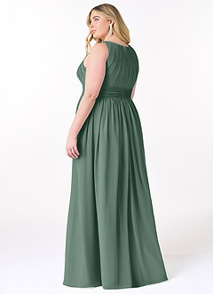 Azazie Harper Bridesmaid Dresses Sea Moss A-Line Pleated Chiffon Dress image7