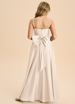 Azazie Bear Junior White Alabaster A-Line Sweetheart Neckline Stretch Satin Dress image2