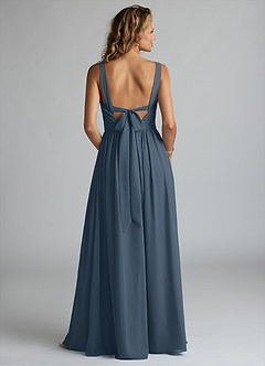 Azazie Aziza Bridesmaid Dresses Neptune A-Line V-Neck Pleated Chiffon Dress image4