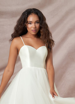 Azazie Gelsey Wedding Dresses A-Line Sweetheart Neckline Tulle Knee-Length Dress image7
