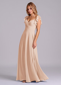 Azazie Leilani Bridesmaid Dresses English Rose A-Line Pleated Chiffon Dress image4