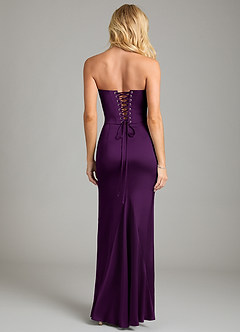 Azazie Sorrel Bridesmaid Dresses Grape Mermaid Strapless Stretch Satin Convertible Dress image2