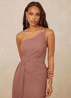 Christian Siriano Bridal for Azazie 1003 Bridesmaid Dresses Cedar Rose Sheath One Shoulder Chiffon Dress image4