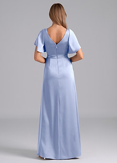 Azazie Ambrosia Bridesmaid Dresses Ice A-Line Pleated Stretch Satin Dress image3