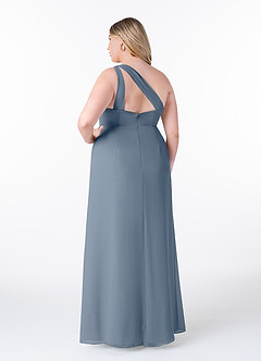 Azazie Maive Bridesmaid Dresses Twilight Sheath Pleated Ruffle Chiffon Dress image8