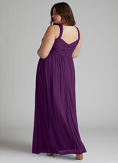 Azazie Hillian Abiti da Damigella Abito A-Line in Maglia con Scollo Halter a Pieghe Uva image12