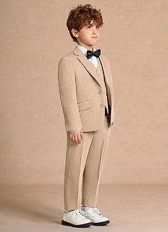 front Oliver Tan Boys 5-Piece Suit With Bow Tie